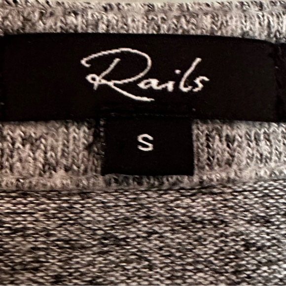 Rails Leigh Oversized Dropped Shoulder Top Sweater Women's Small Gray Velvet Tie - Picture 6 of 11